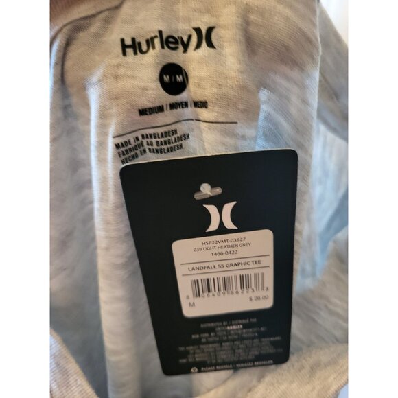 NWT Gray Hurley Graphic Tee Palm Trees Sailbot sz M Casual Surfer Back to School - Picture 4 of 4